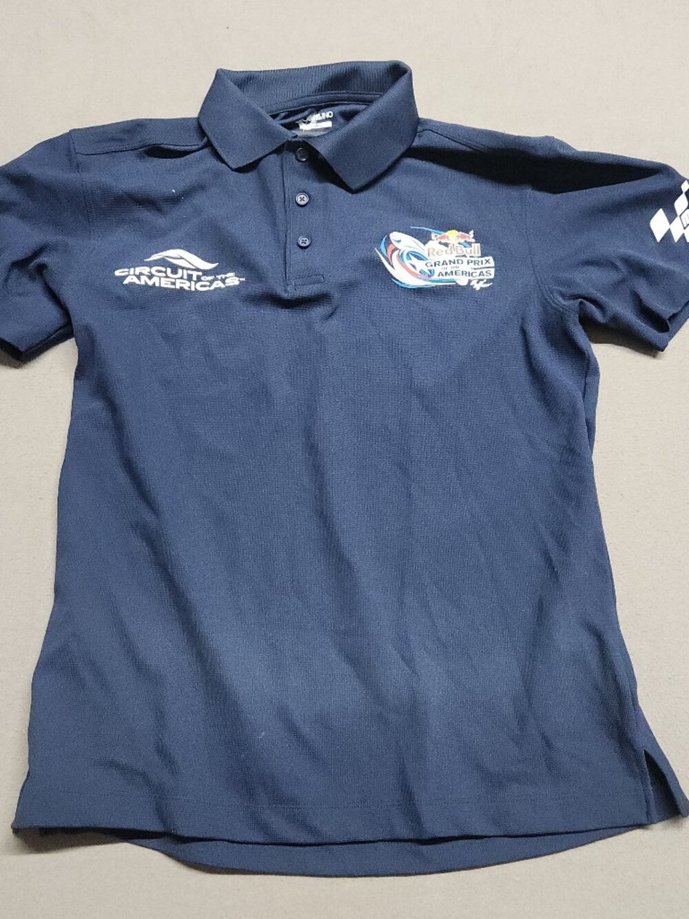 Red Bull Motogp Event Logo Polo Shirt Small Polyester Navy Circuit Americas 142